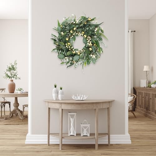 Wreaths for Front Door 22 Inch, All Season Greenery Wreath Olive 22 inch