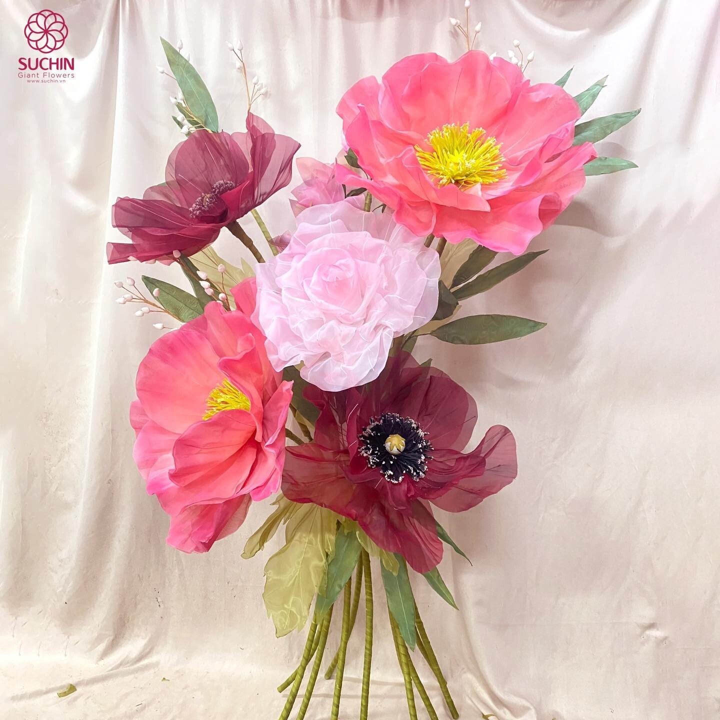 Giant Large Flower – Poppy Rose Peony Flower – Photo Even Props Handmade Flower