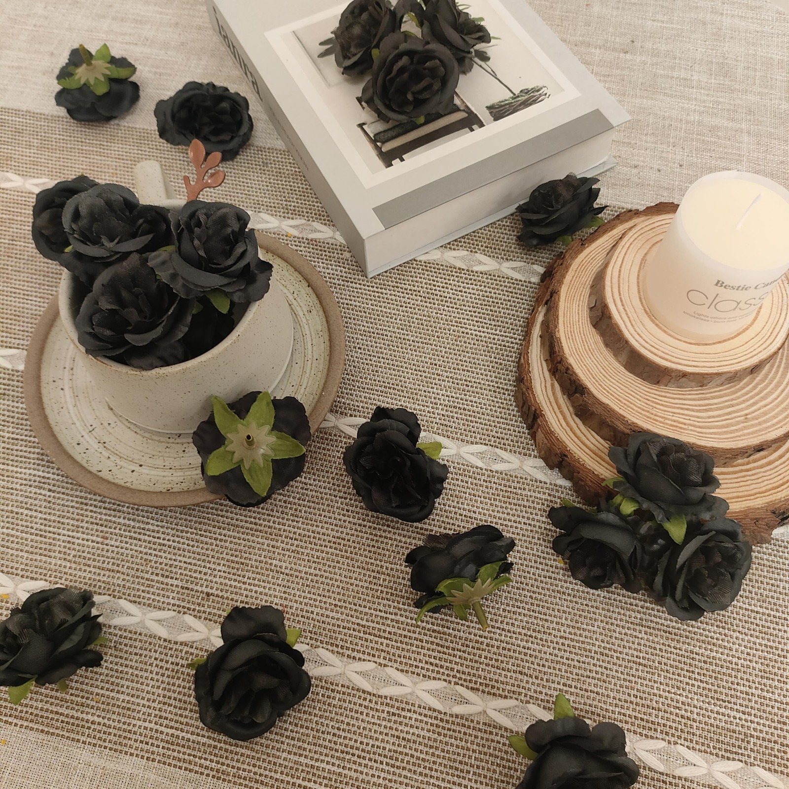 2.2”Artificial Satin Rose Flower Heads,80Pcs Silk Rose Heads Bulk,Fake Flowe…