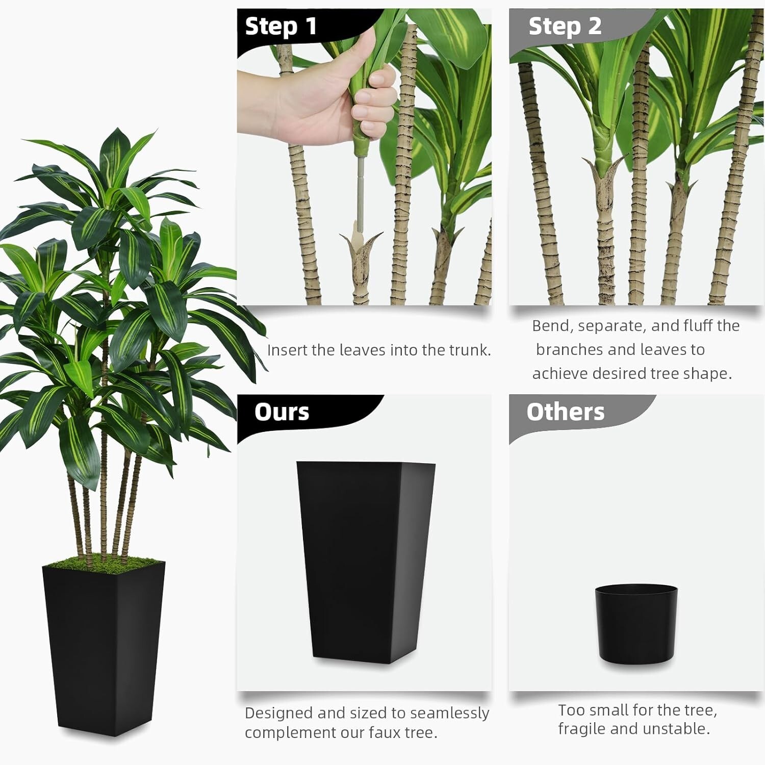 Lifelike 5FT Artificial Dracaena Tree – Perfect for Housewarming & Anniversaries