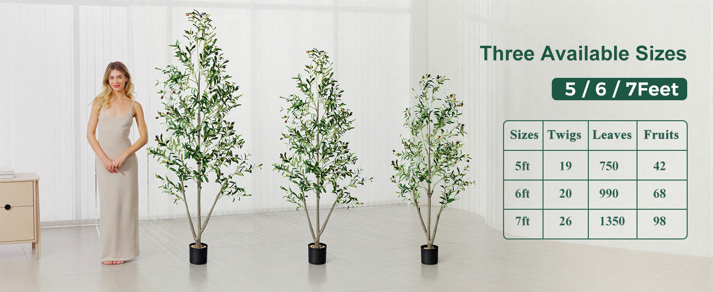 Olive Trees Artificial Indoor, 5FT Tall Faux Olive Tree with Moss and Planter,