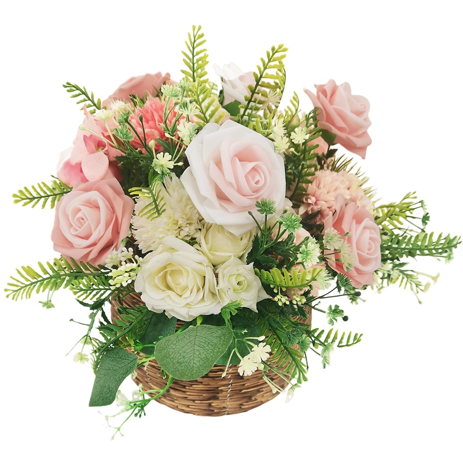 Artificial Flowers 25pcs Roses, Shade of Blush Pink Foam Fake Rose Faux Flowe…