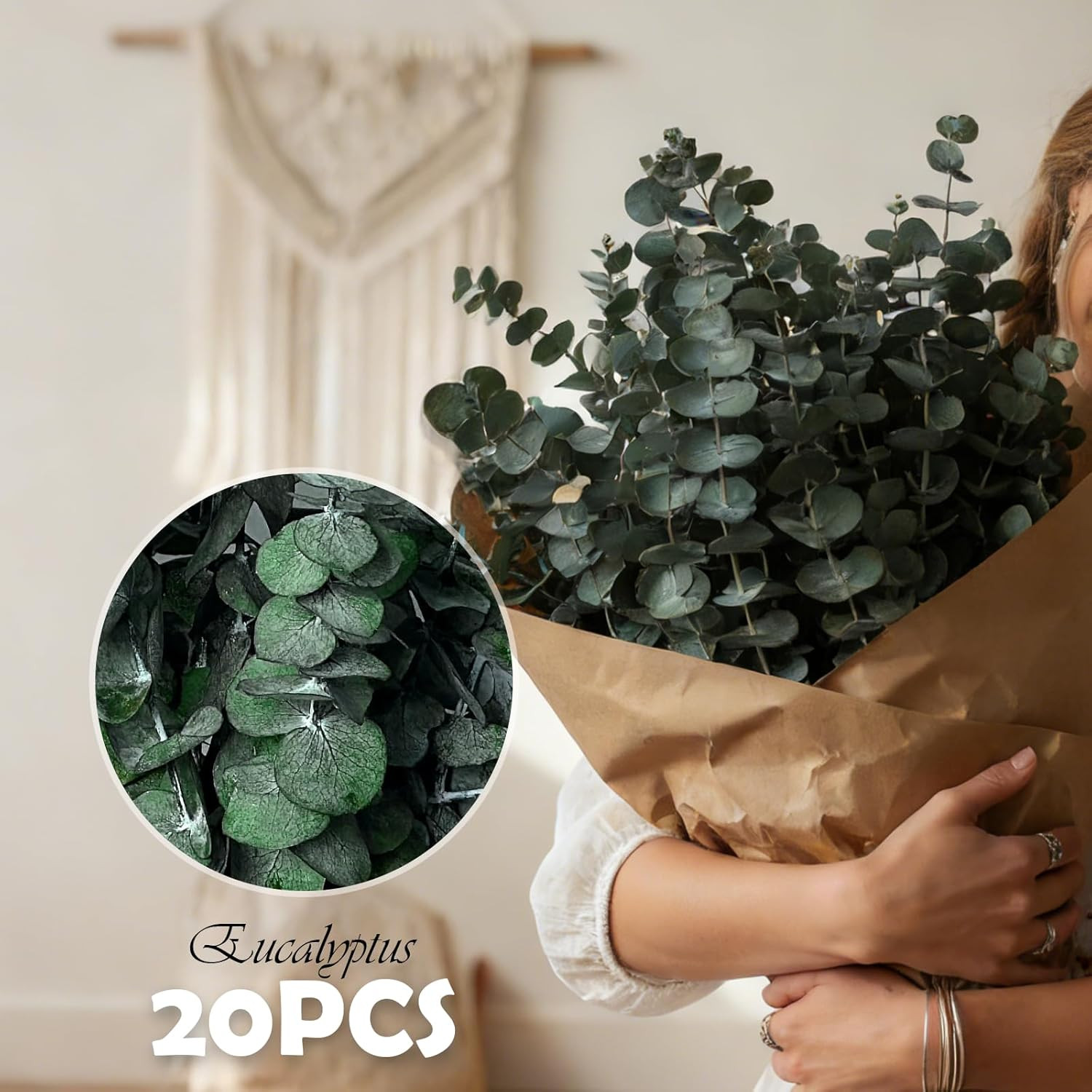 20 PCS Dried Eucalyptus Stems for Shower Hanging 100% Made from Fresh Leaves 1