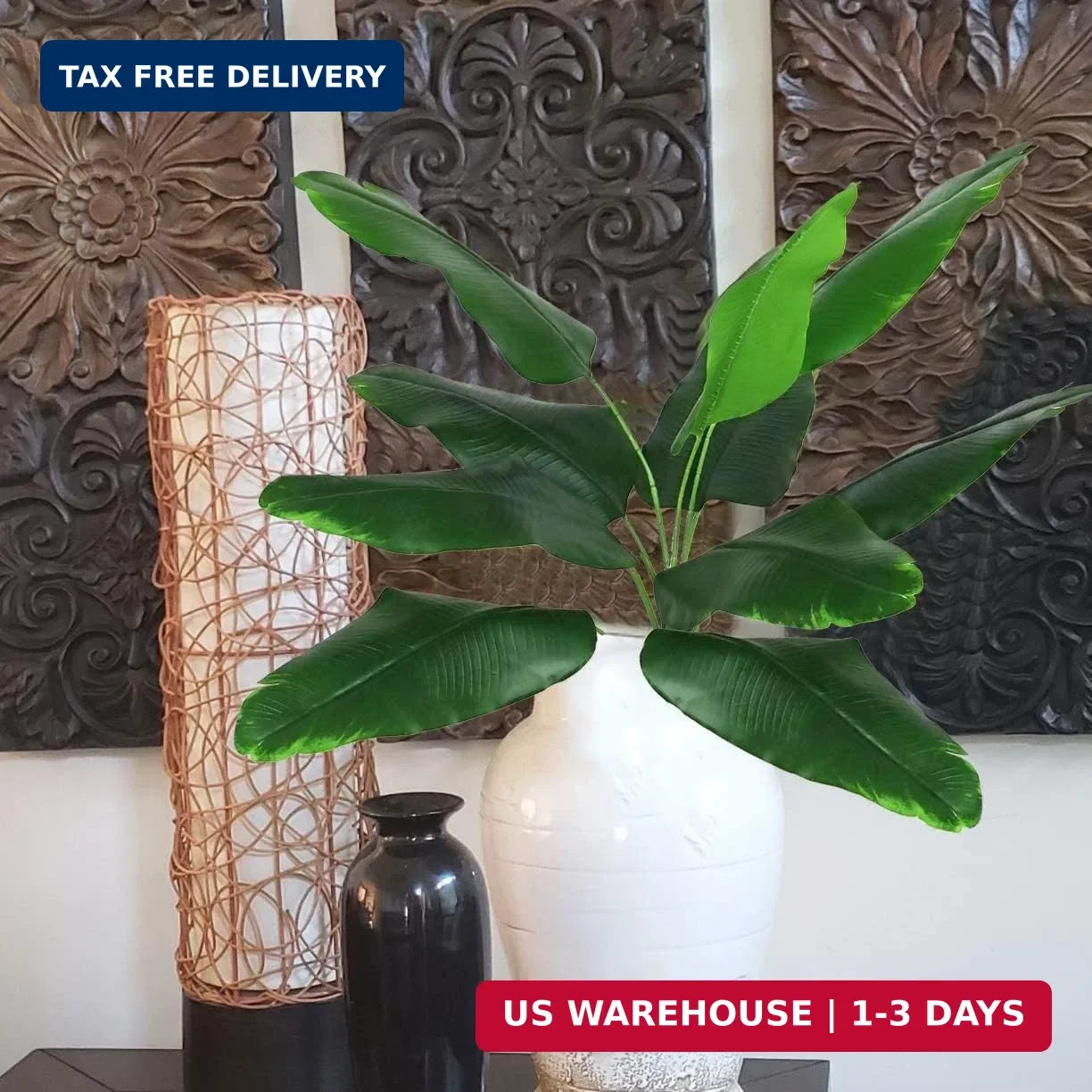 Artificial Banana Tree Plants Imitation Bird of Paradise Plant Faux Tropical Gre