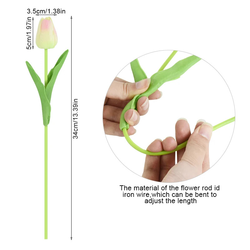 5/10Pcs PU Tulip Simulation Flower Artificial Flowers Fake Tulips Real Touch Flo