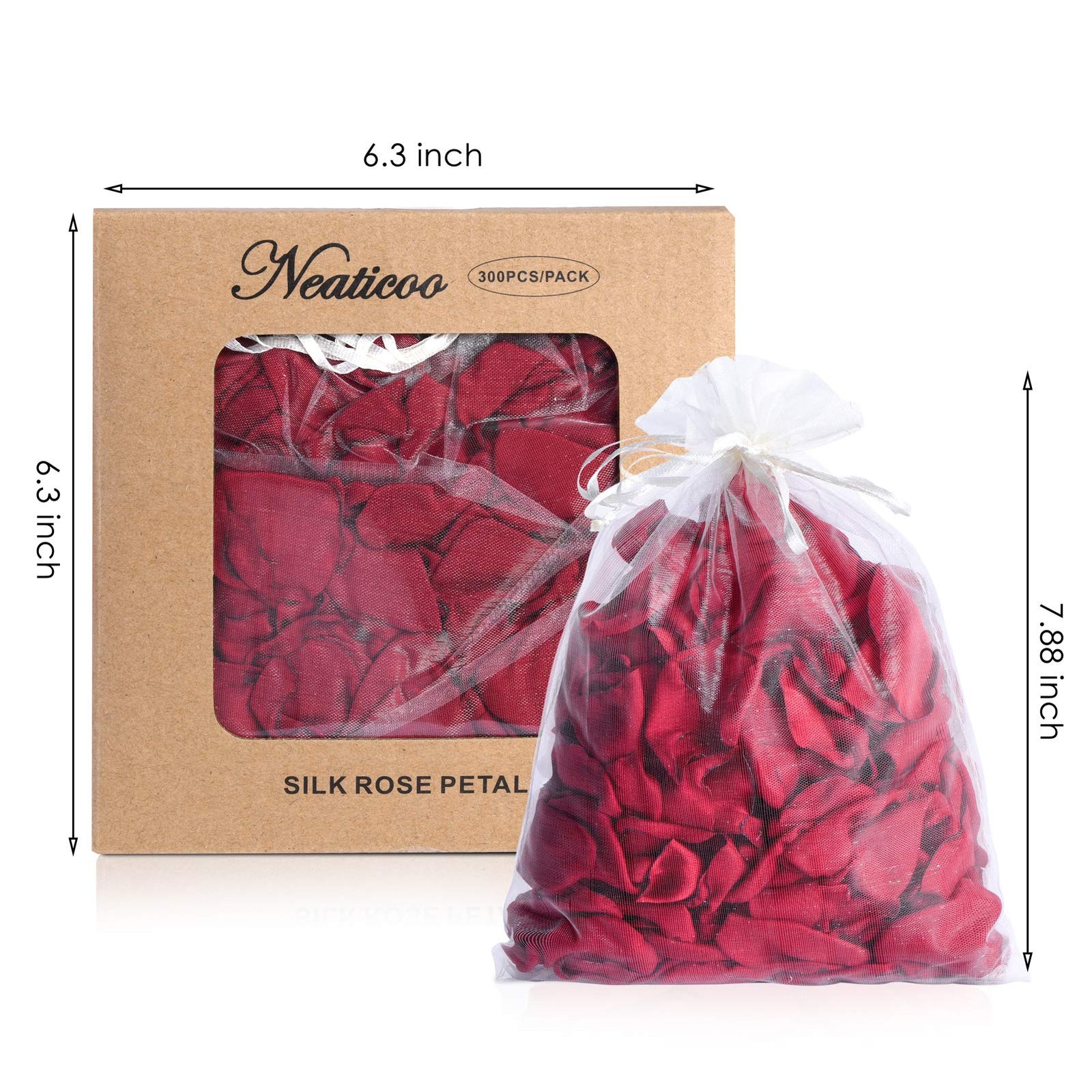 Burgundy Rose Petals 300pcs Silk Rose Petals Flower Petals for Wedding Flower…