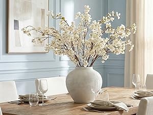 Faux Arrangement – Eucalyptus & White Hydrangea Flowers, Large Artificial Floral