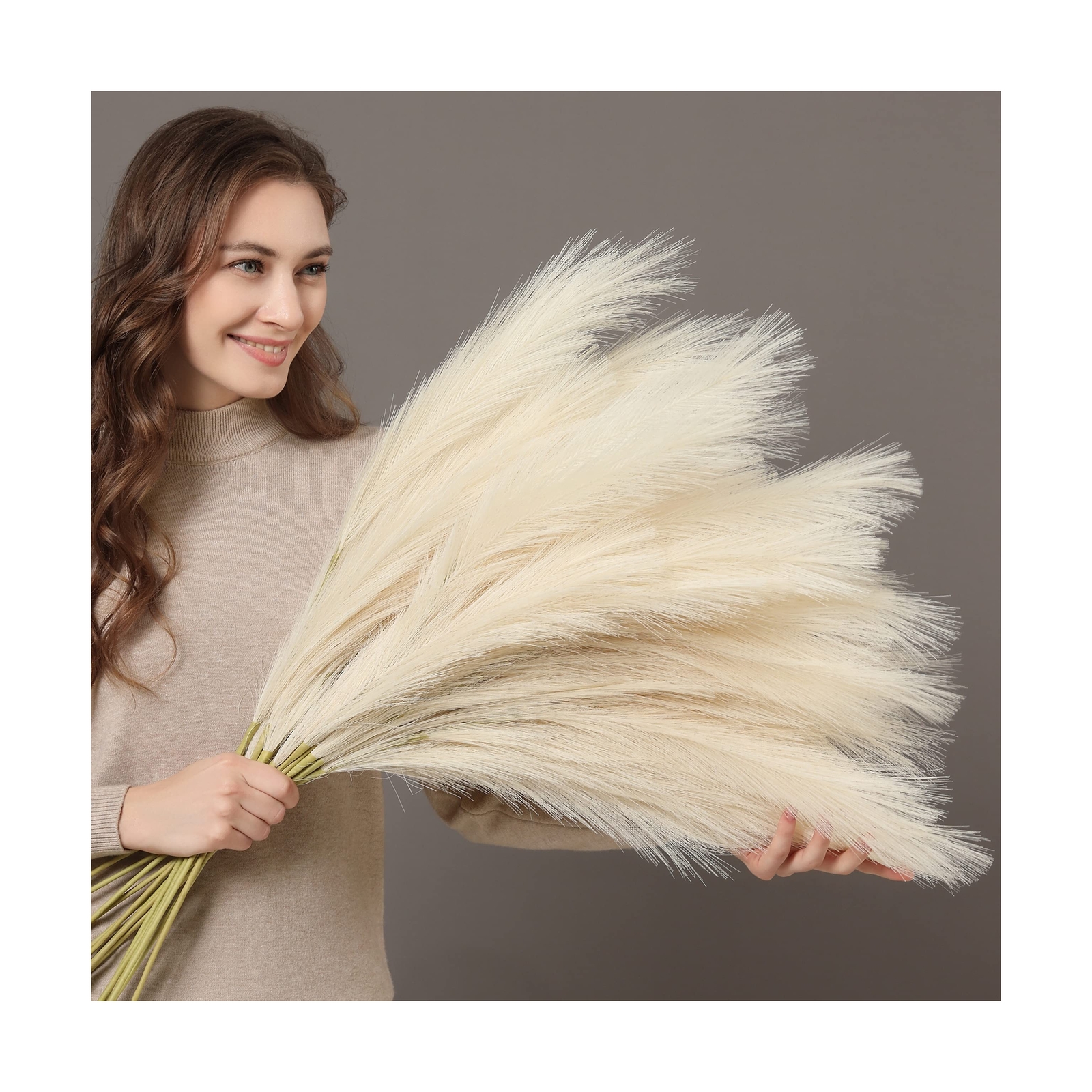 Perfnique Faux Pampas Grass, 9PCS Pompas, Large Pampas Grass, 38” Tall Pampa…