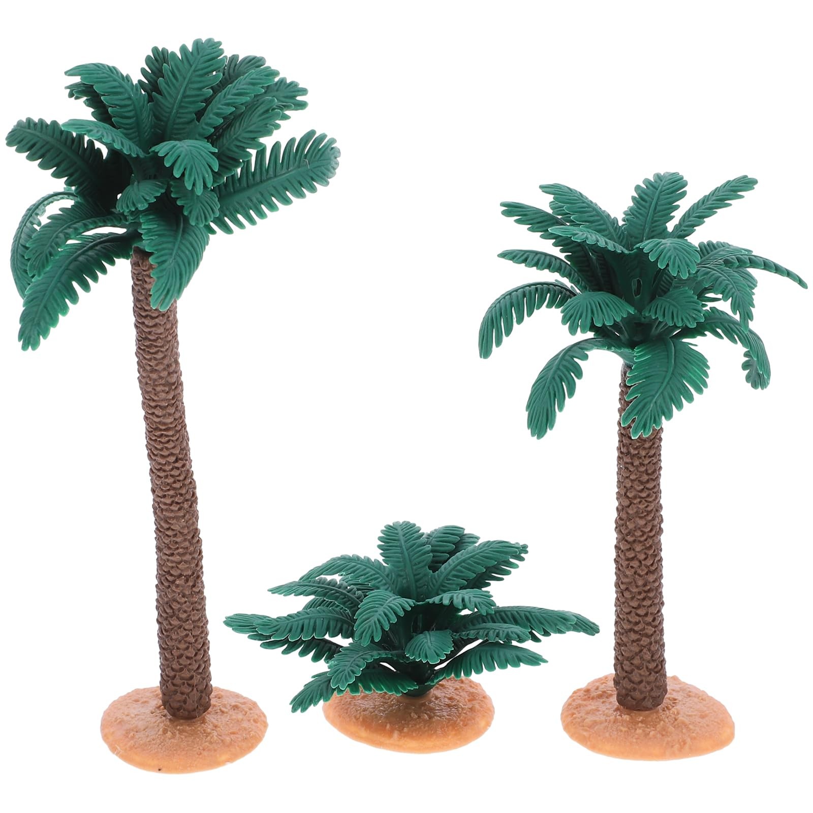 3 Pcs Mini Artificial Palm Tree Set, Plastic Coconut Fake Plant Bushes, Model…
