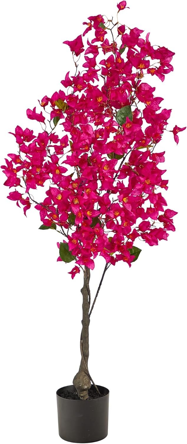 Nearly Natural 4ft Bougainvillea Artificial Tree Pink Lifelike Home Decor Accent