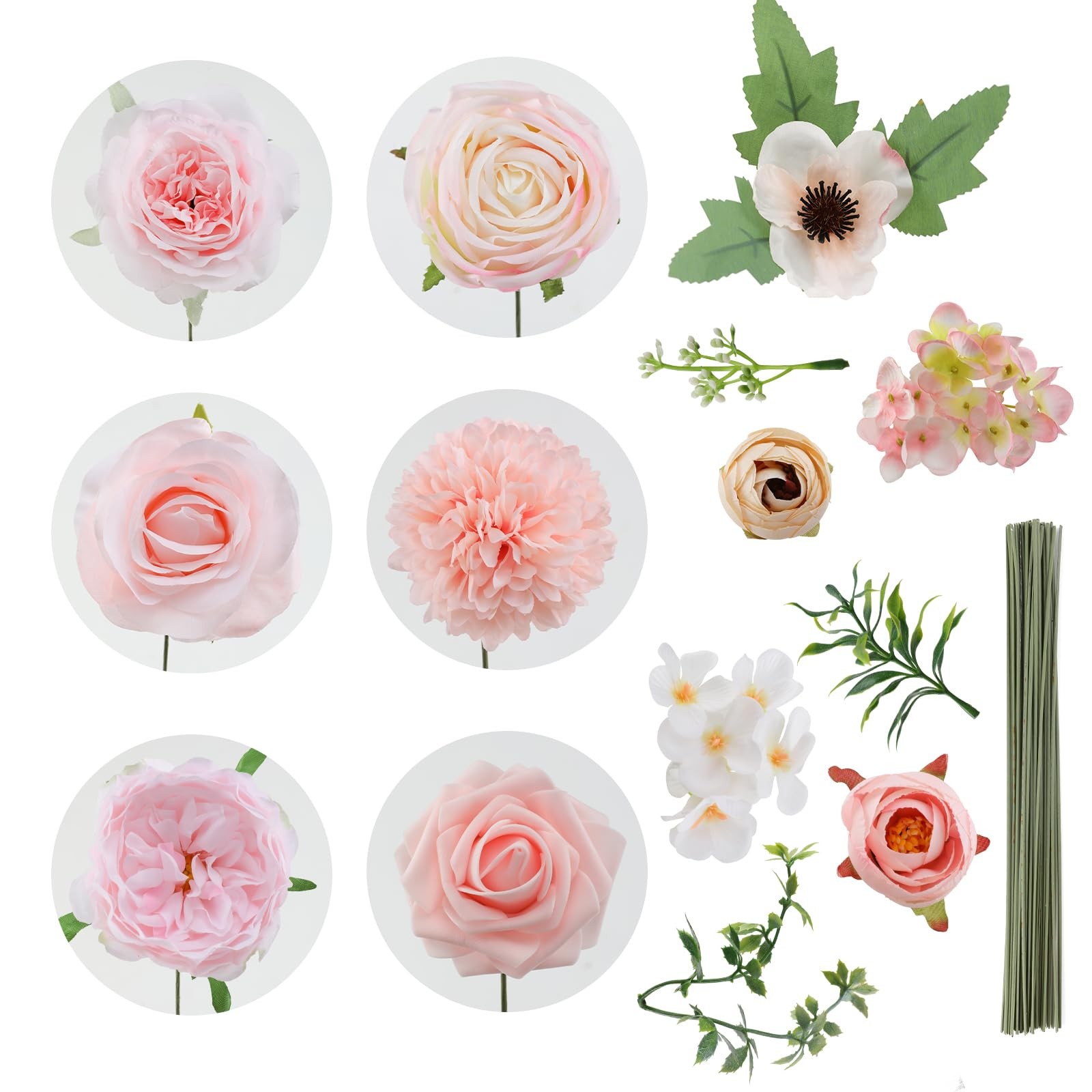 Artificial Flowers Combo for DIY Wedding Bouquets Combo Centerpieces Arrangem…