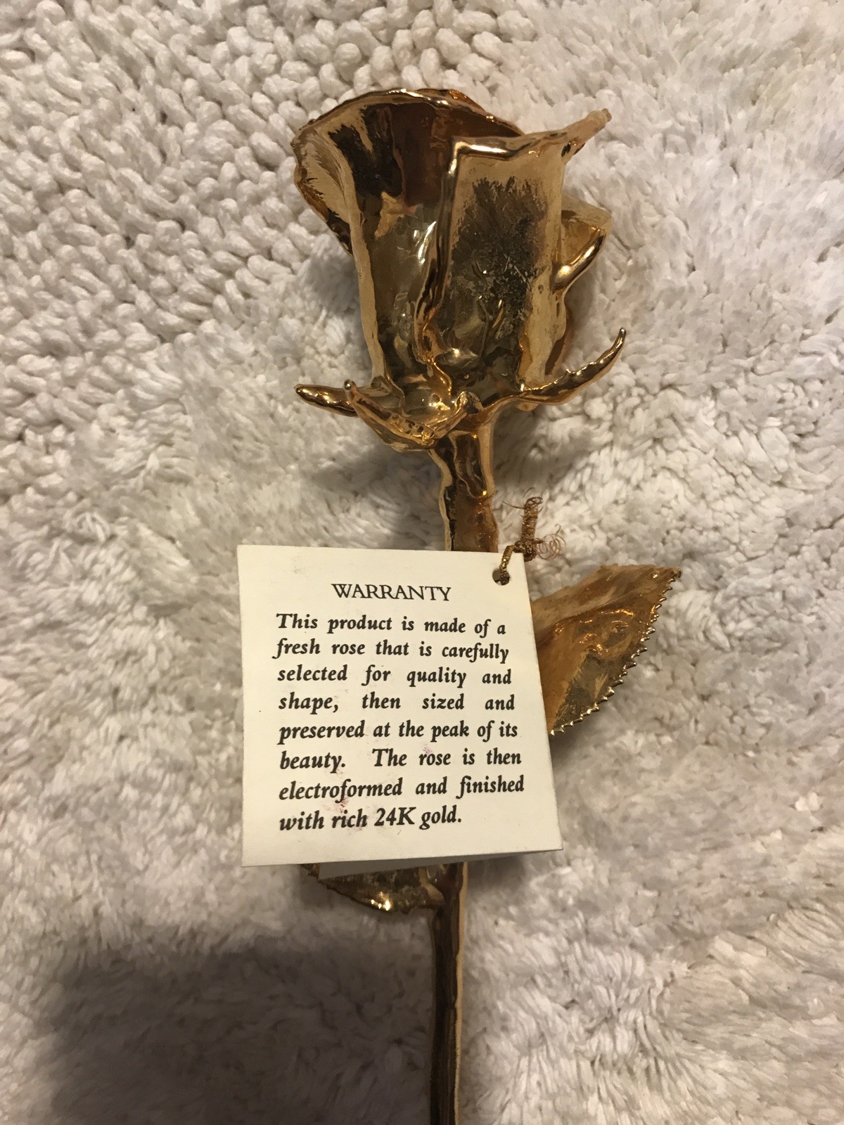 NEW Living Gold Co USA Made Real Rose Dipped in 24K Gold