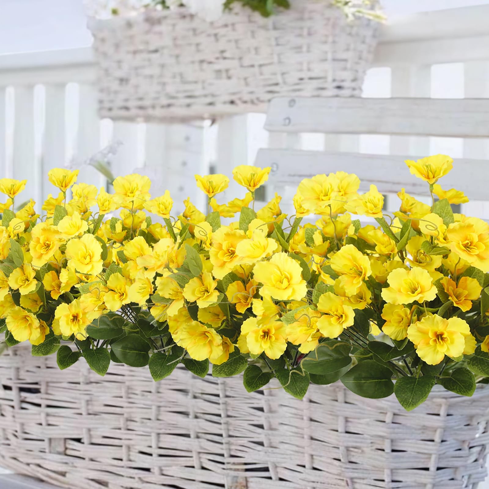 3 Pcs Artificial Flowers for Outdoors Hibiscus Spring Summer Decor Yellow Art…