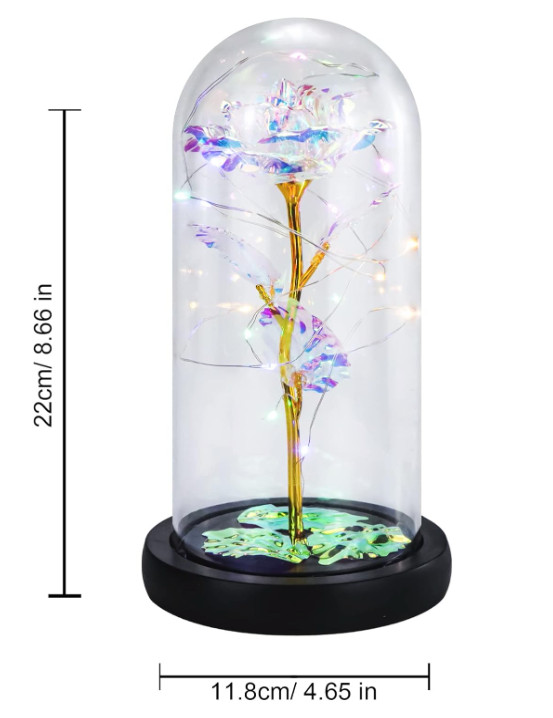 Mother’s Day Mom Gifts Rose Flowers in Glass Dome Gifts for Mom Wife Grandma Her