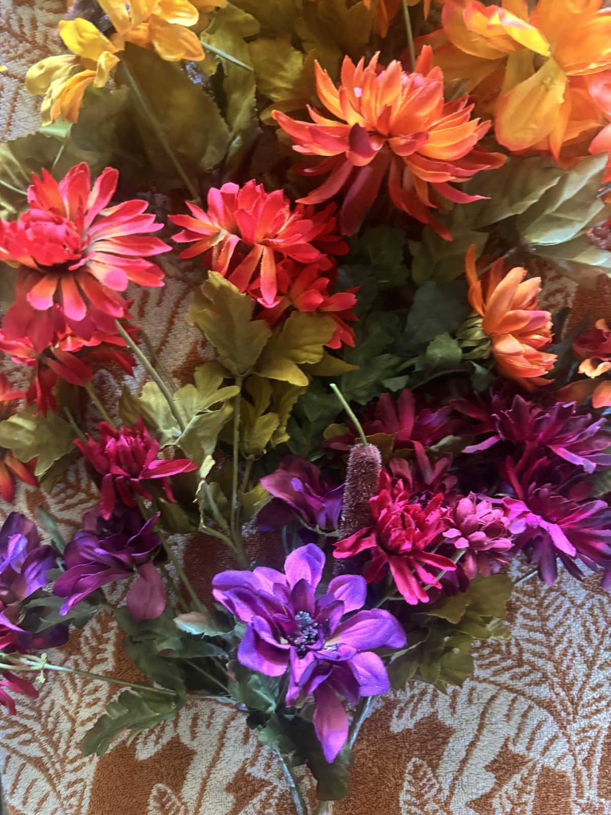 Designer Faux Fall Floral Stem Lot 13 Mixed Autumn Stems Wreath DIY
