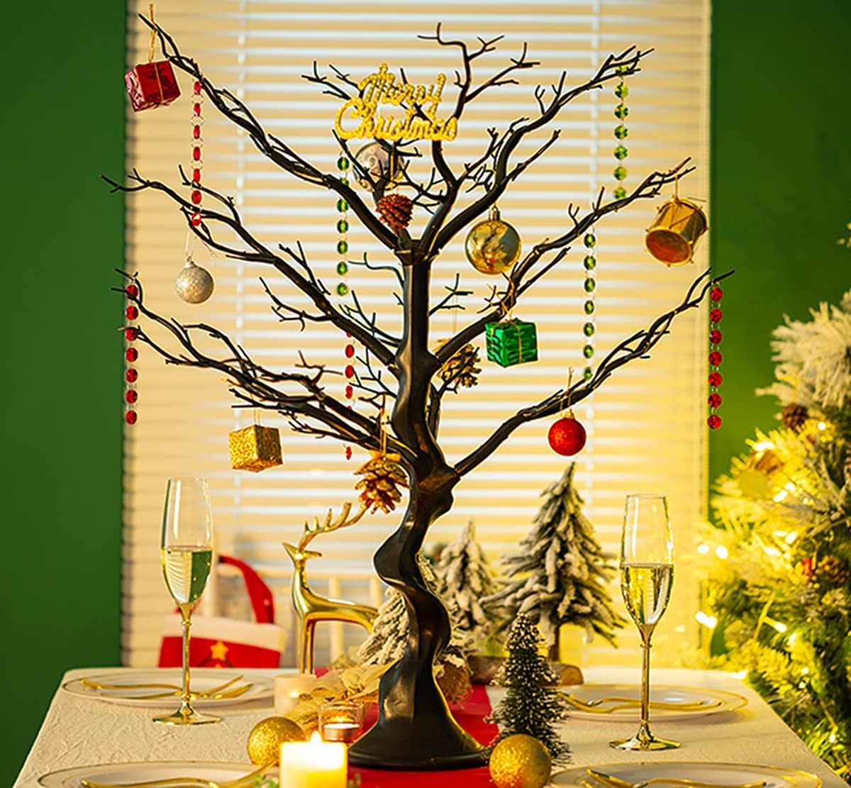 Sziqiqi Resin Artificial Tree for Centerpiece, Home 30in-2pcs, Black