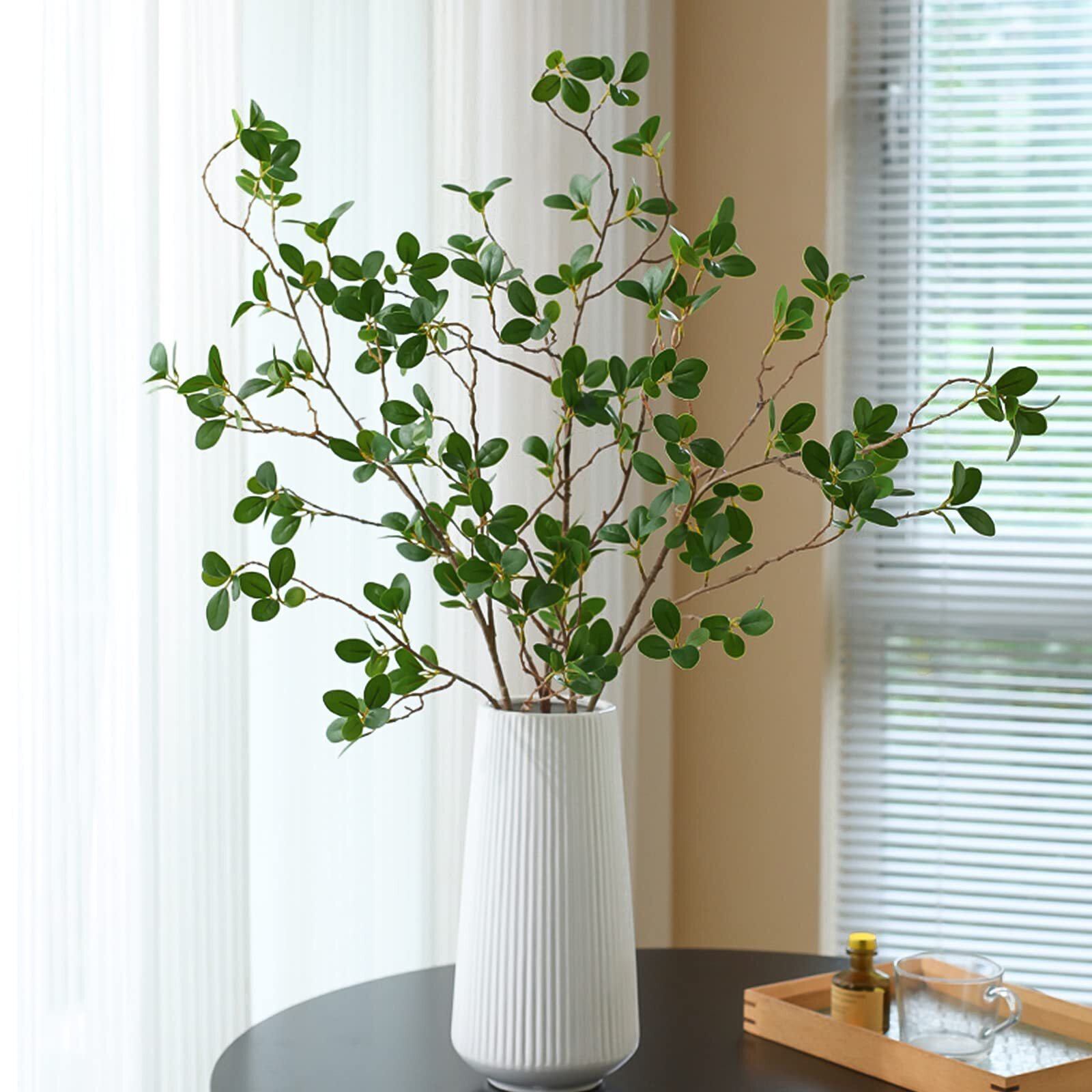 32” Faux Green Leaf Branch