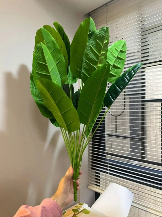 1pc Artificial Plants Large Tropical Palm Tree Fake Banana Plants Leaves Real