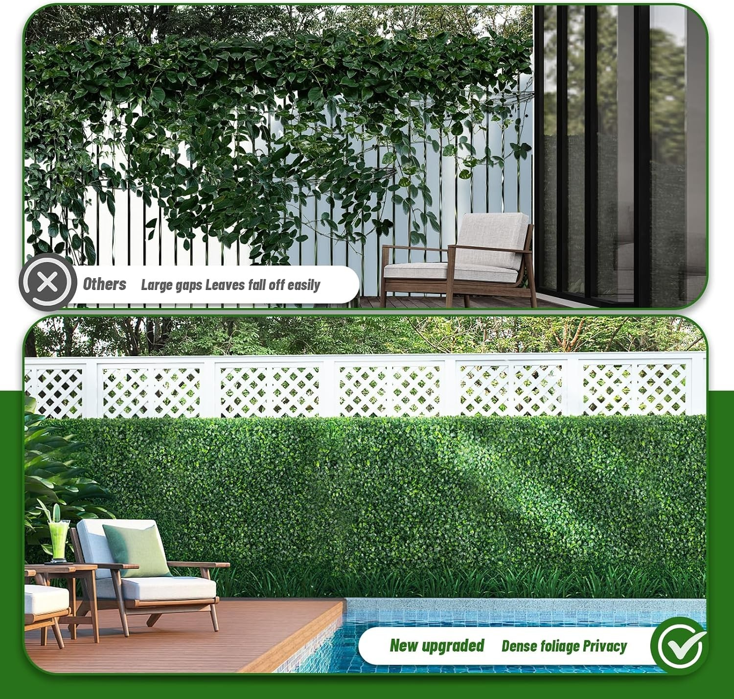 Lightweight Faux Grass Wall Panels – 12pcs Greenery Decor for Indoors & Outdoors
