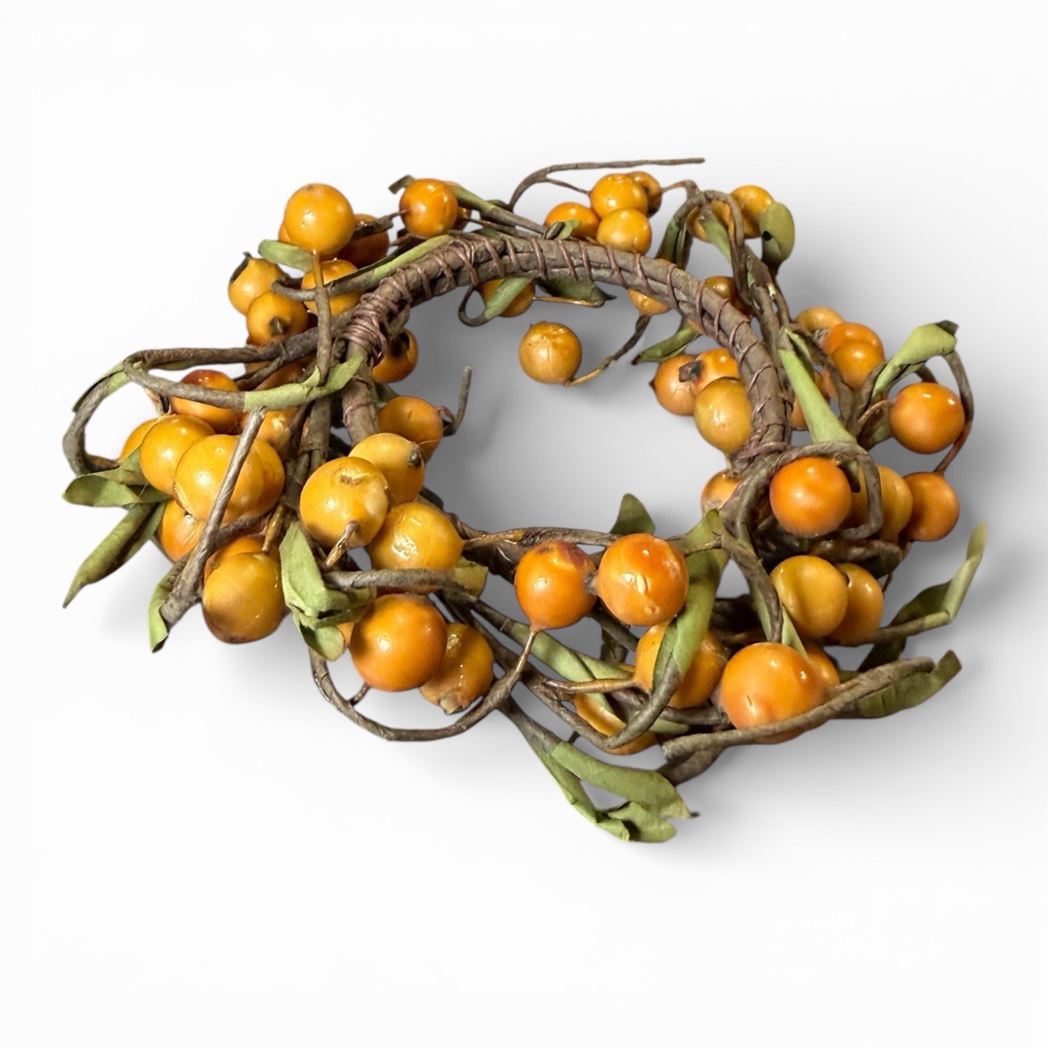 Vintage Artificial Berry and Leaf Wreath 3”
