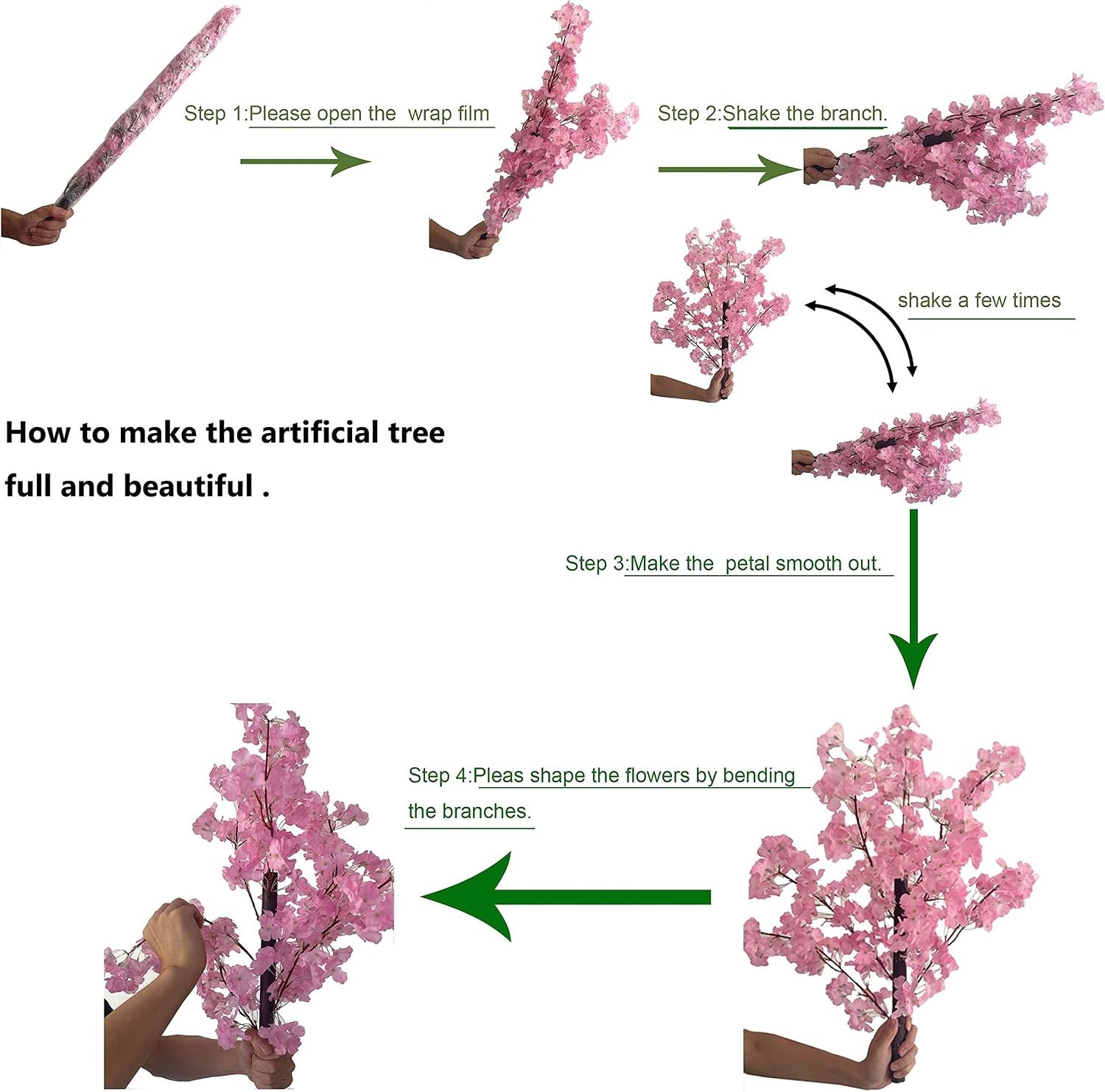 Stunning Light Pink Cherry Blossom Tree – 4FT Indoor/Outdoor Silk Flower Delight