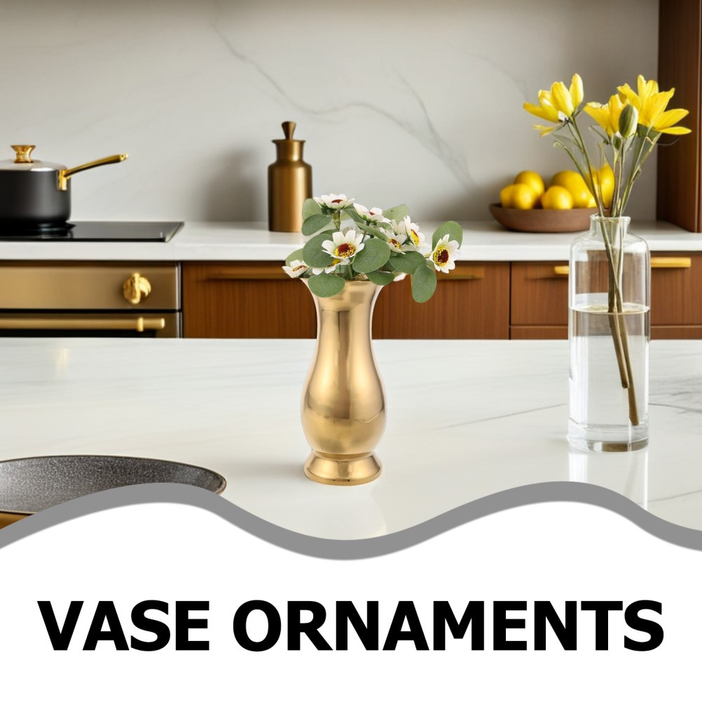 Stainless Steel Flower Vase: Tall Bud Vase – Minimalist Metal Container For