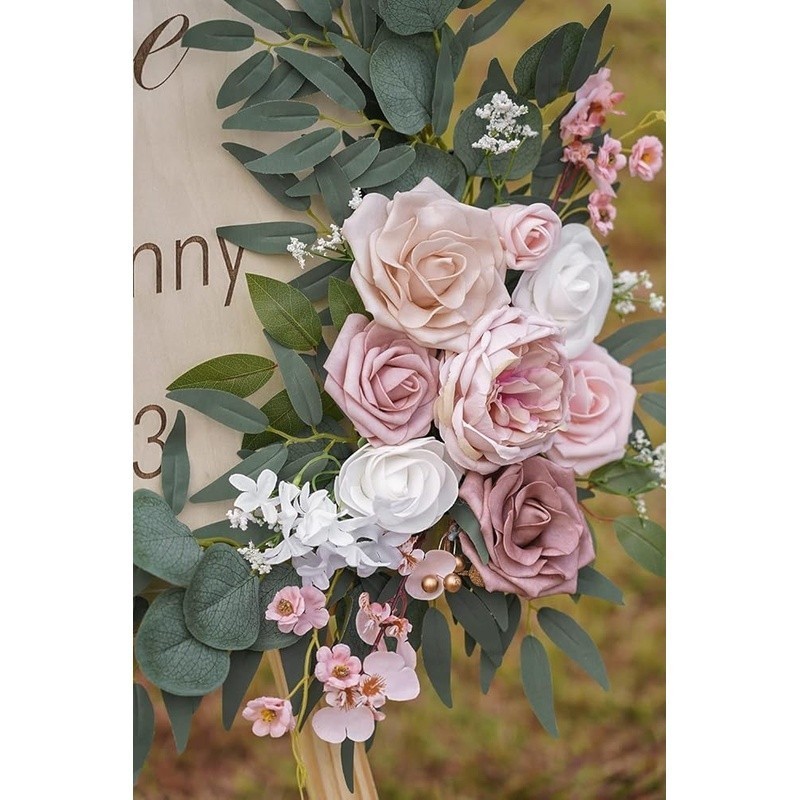 Wedding Arch Flowers Set Faux Silk Decorative Ornaments Clips Ties Events New