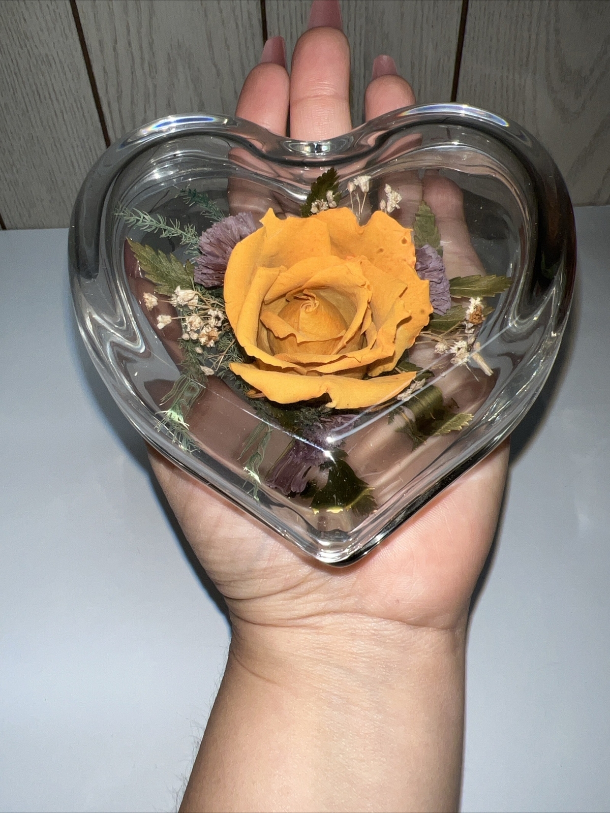Vintage Natural Expressions Freeze Dried Floral Arrangement Heart Shaped EUC
