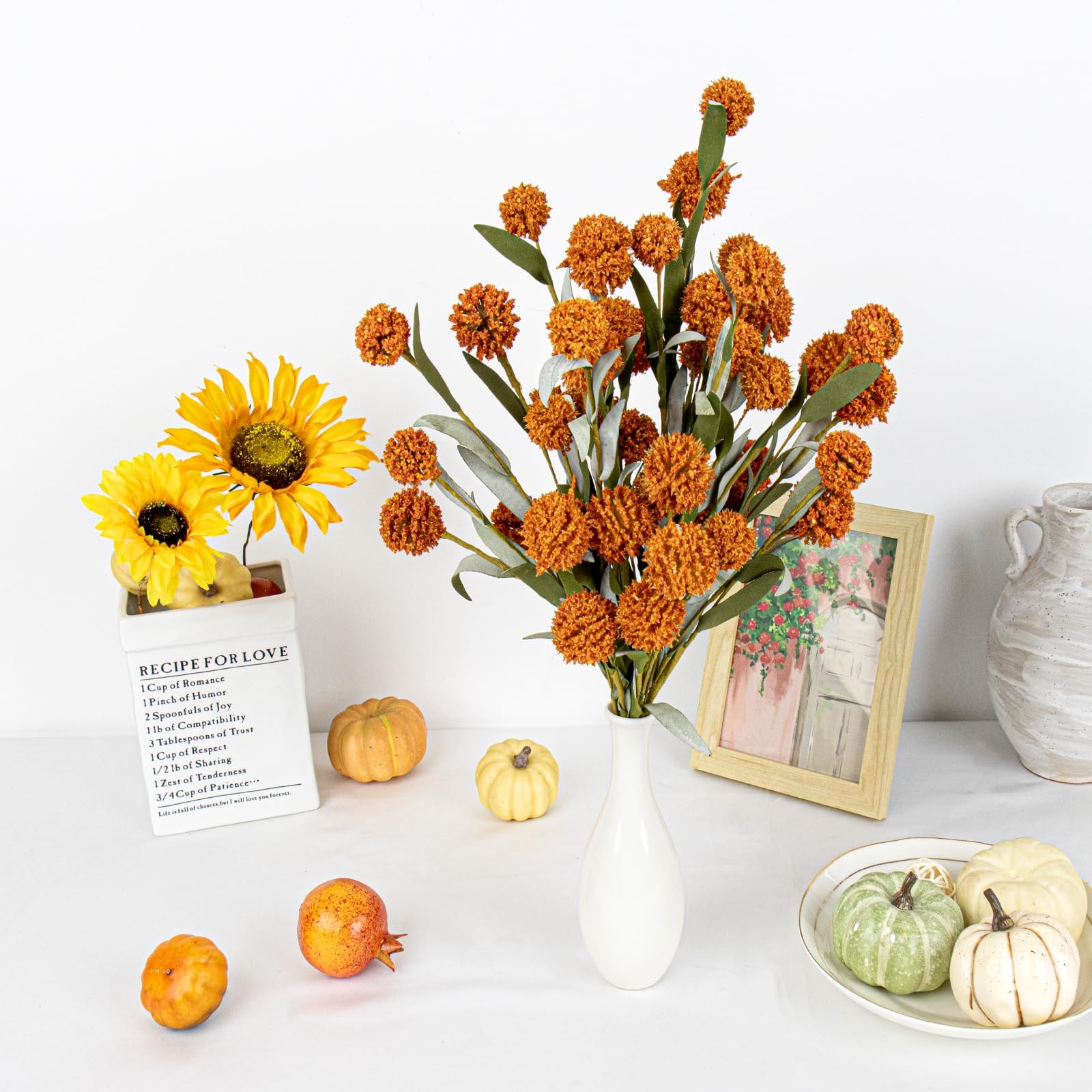 6 PCs Rustic Fall Flowers 17 Inches Boho Fall Floral Picks Faux Autumn Branch…