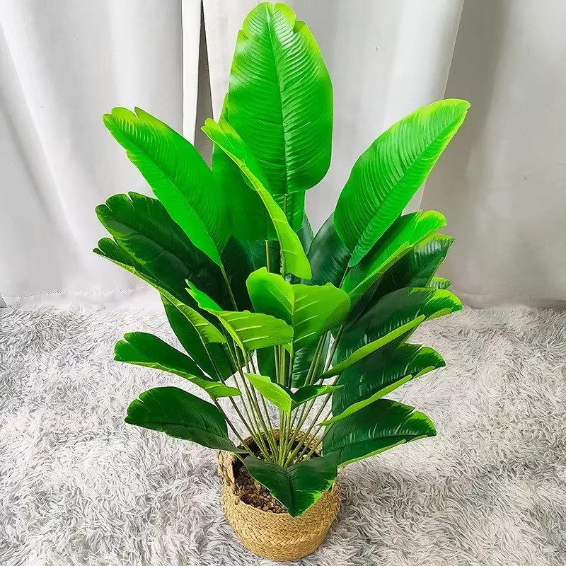 24 Leaf Artificial Palm Leaves Tropical Plant Indoor Outdoor Synthetic Decor NEW