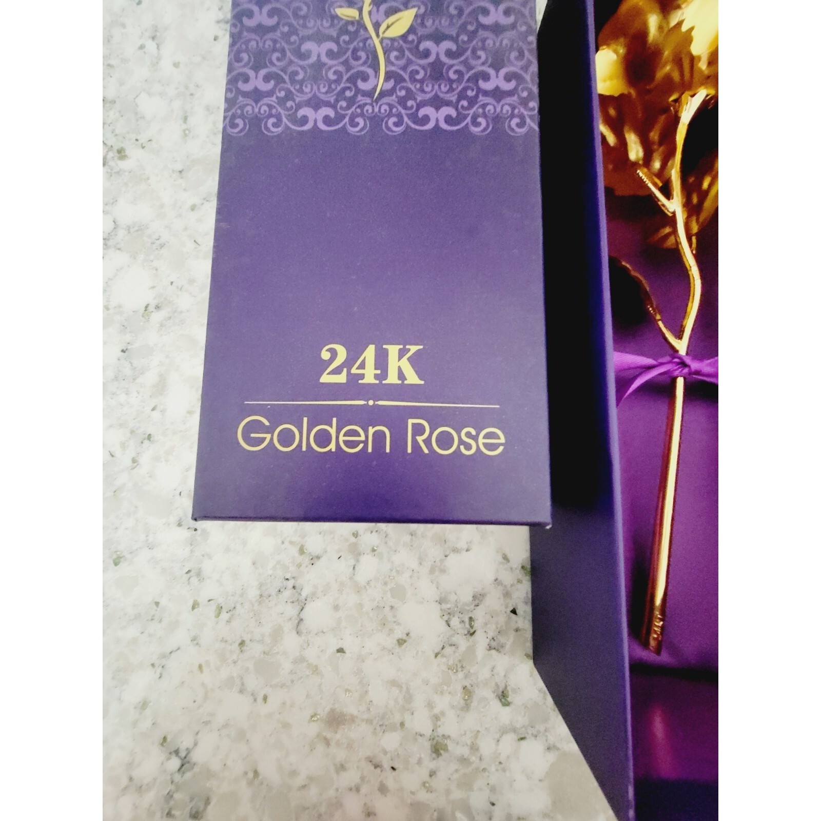24k Gold Plated Foil Rose Flower Long Stem Dipped Best Gift NEW