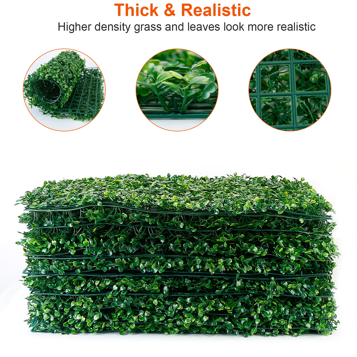 12PCS Artificial Plant Wall Fence Panel Decor Greenery Hedge Grass 24″ x 16″