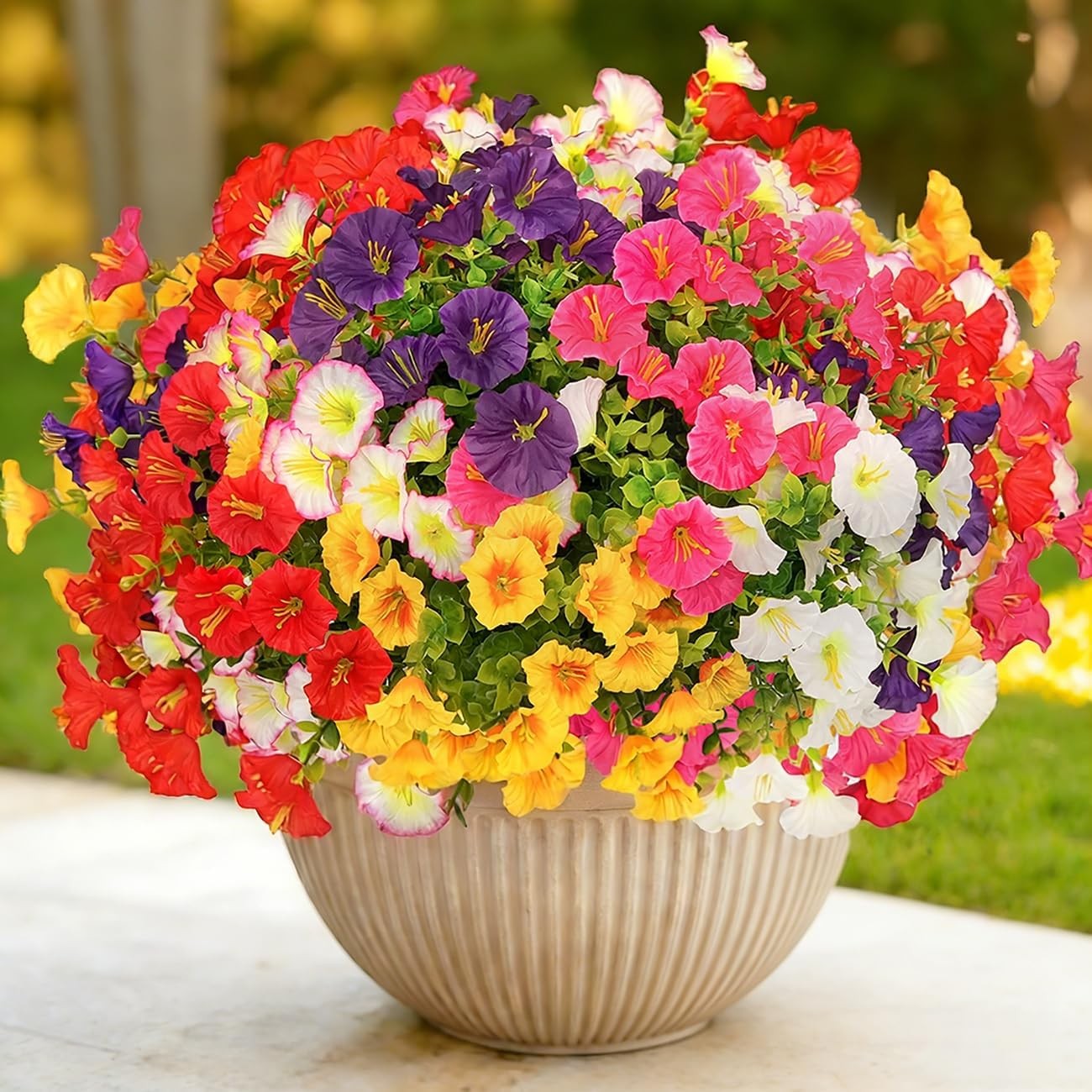 16× Artificial Flowers Realistic Fake Silk Morning Glory Outdoor UV Resistant US