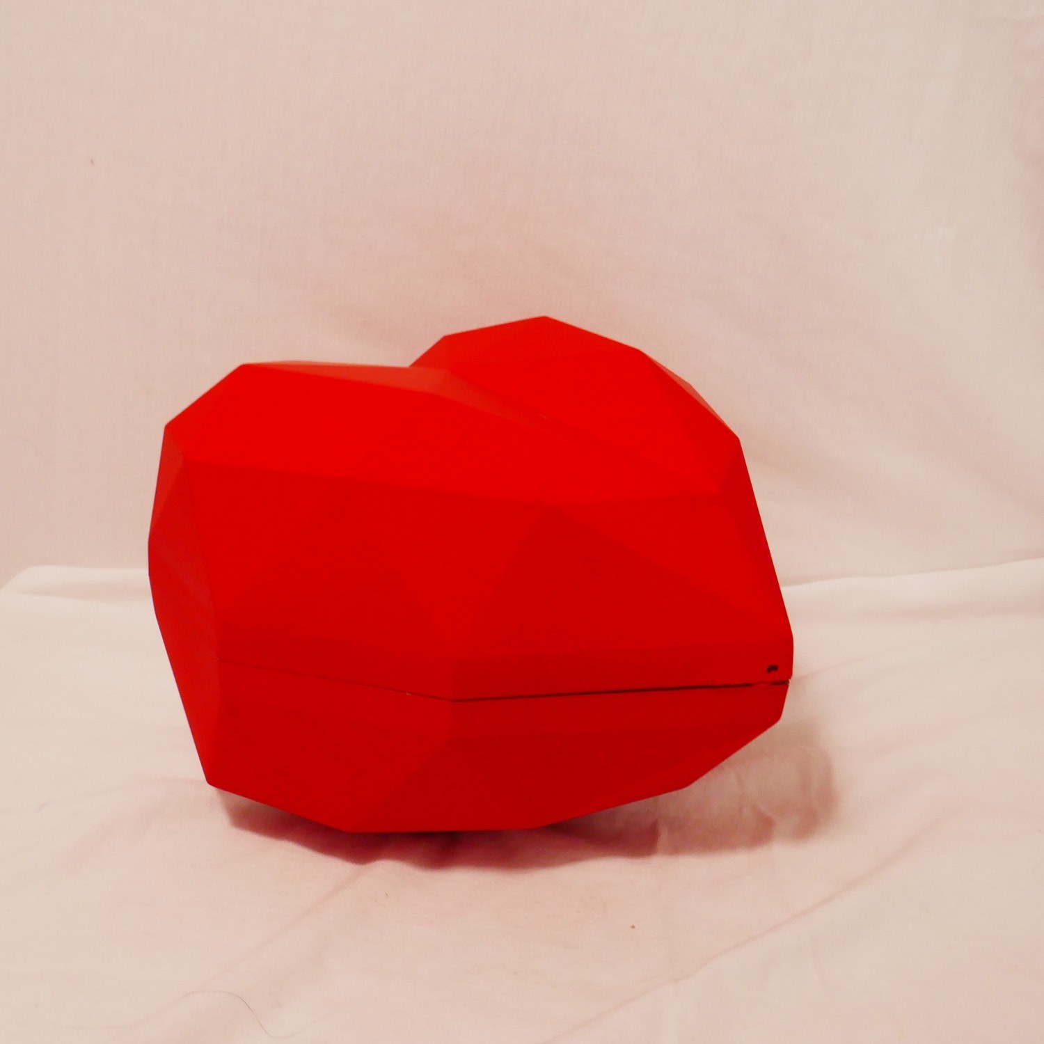 special handmade geometric heart box and plush rose flower for valentine’s day