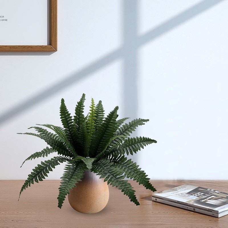 21 Inch Artificial Fern Bush Indoor Decoration Faux Plant Greenery Home Office