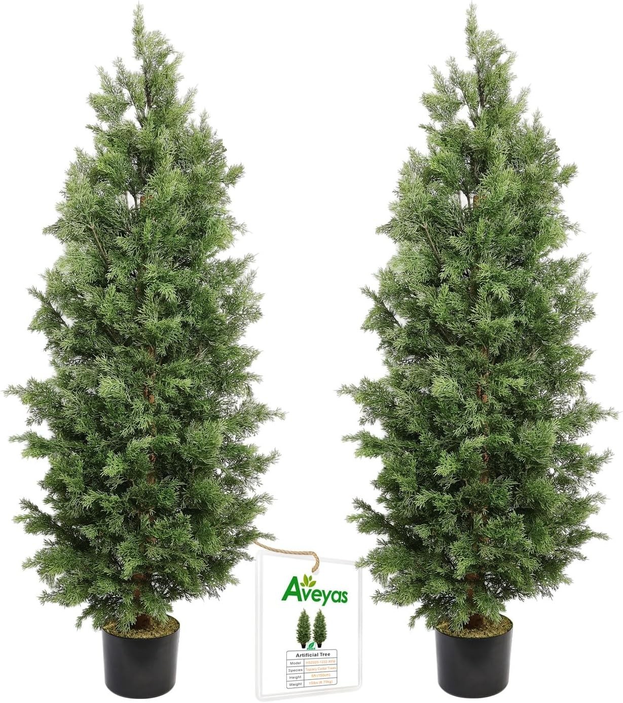 Decorative 5ft Artificial Cedar Trees – Pack of 2