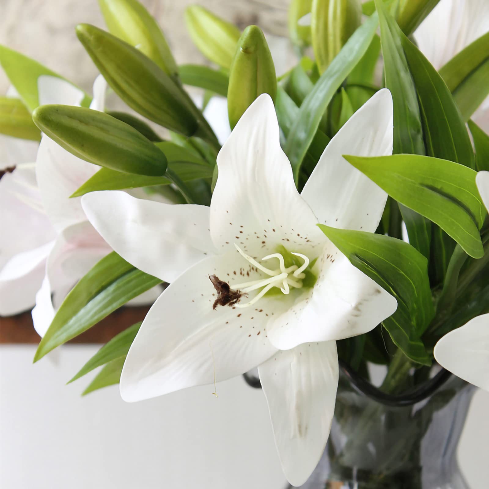 8 Pcs Artificial Tiger Lily Real Touch Easter Lily Fake Spring Flowers for We…