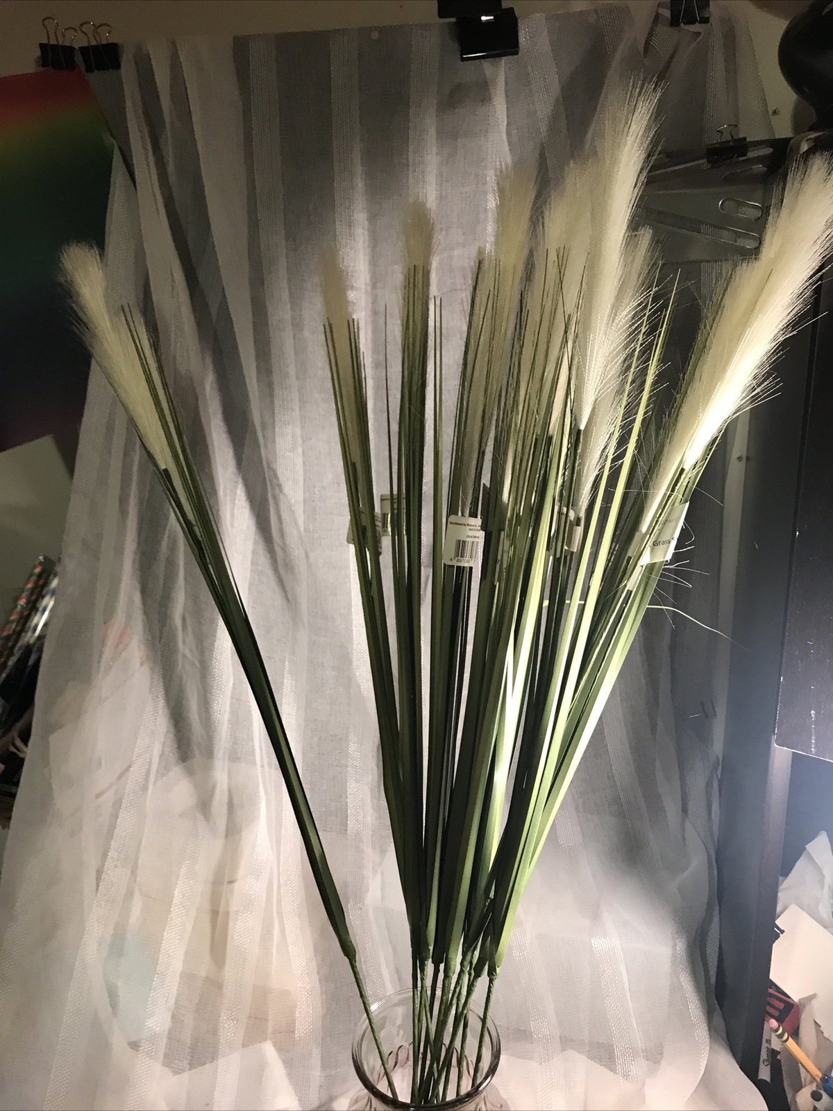 MAINSTAYS GR Grass Stems Decorative Faux Greenery Floral NEW 12 Stems Cream NWT