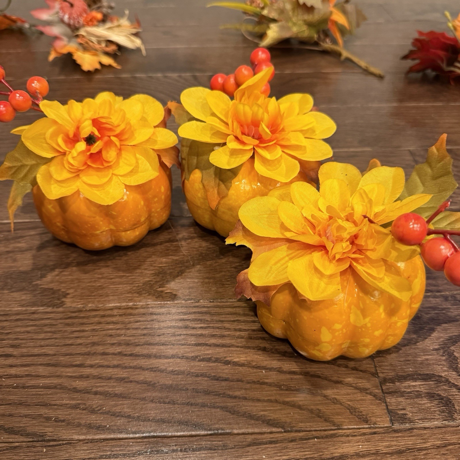 30 +Pcs Artificial Fall Decorations-Floral Picks, Pumpkins, Acorns & Garland