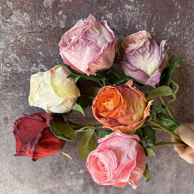 6 Pcs Artificial Rose Bouquet, Bulgarian Preserved Roses Wedding & Home Decor