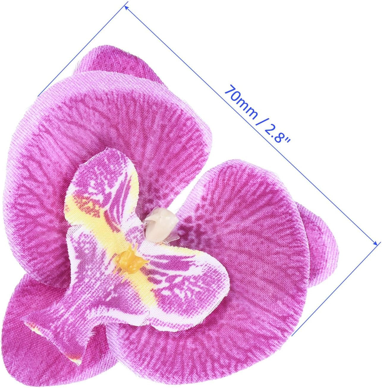 40 Pack Artificial Silk Butterfly Orchid Flower Heads – for Event Decoration, Ap