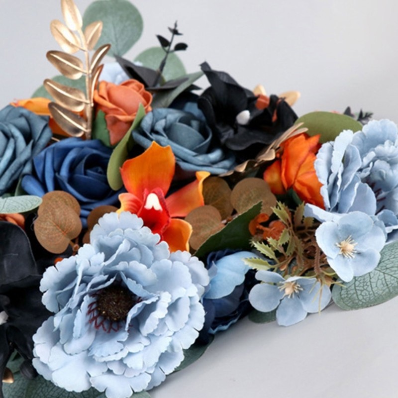 Artificial Blue Flowers Ornament Handheld Wedding Valentine Day