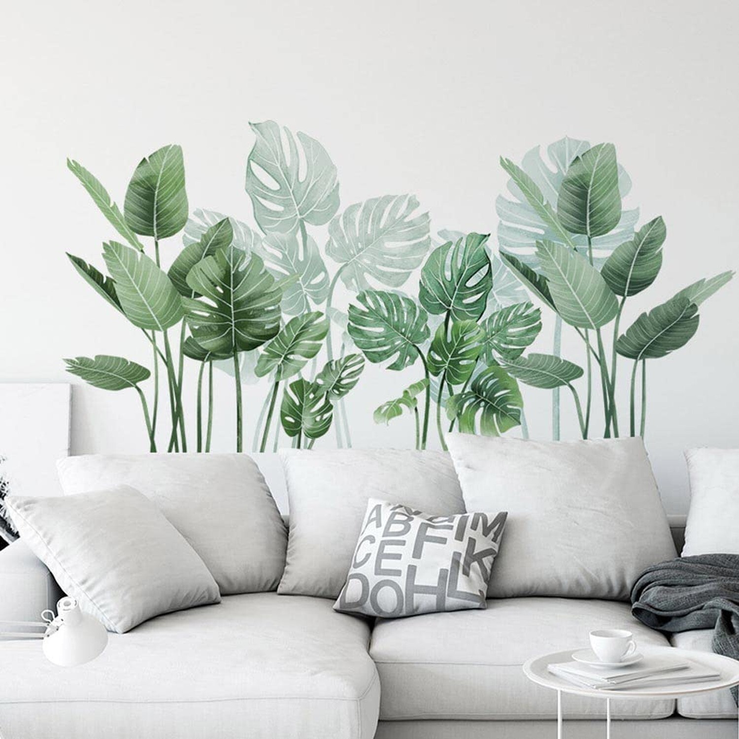 Boho Tropical Plants Wall Decals for Living Room, Natural Palm Tree Monstera …