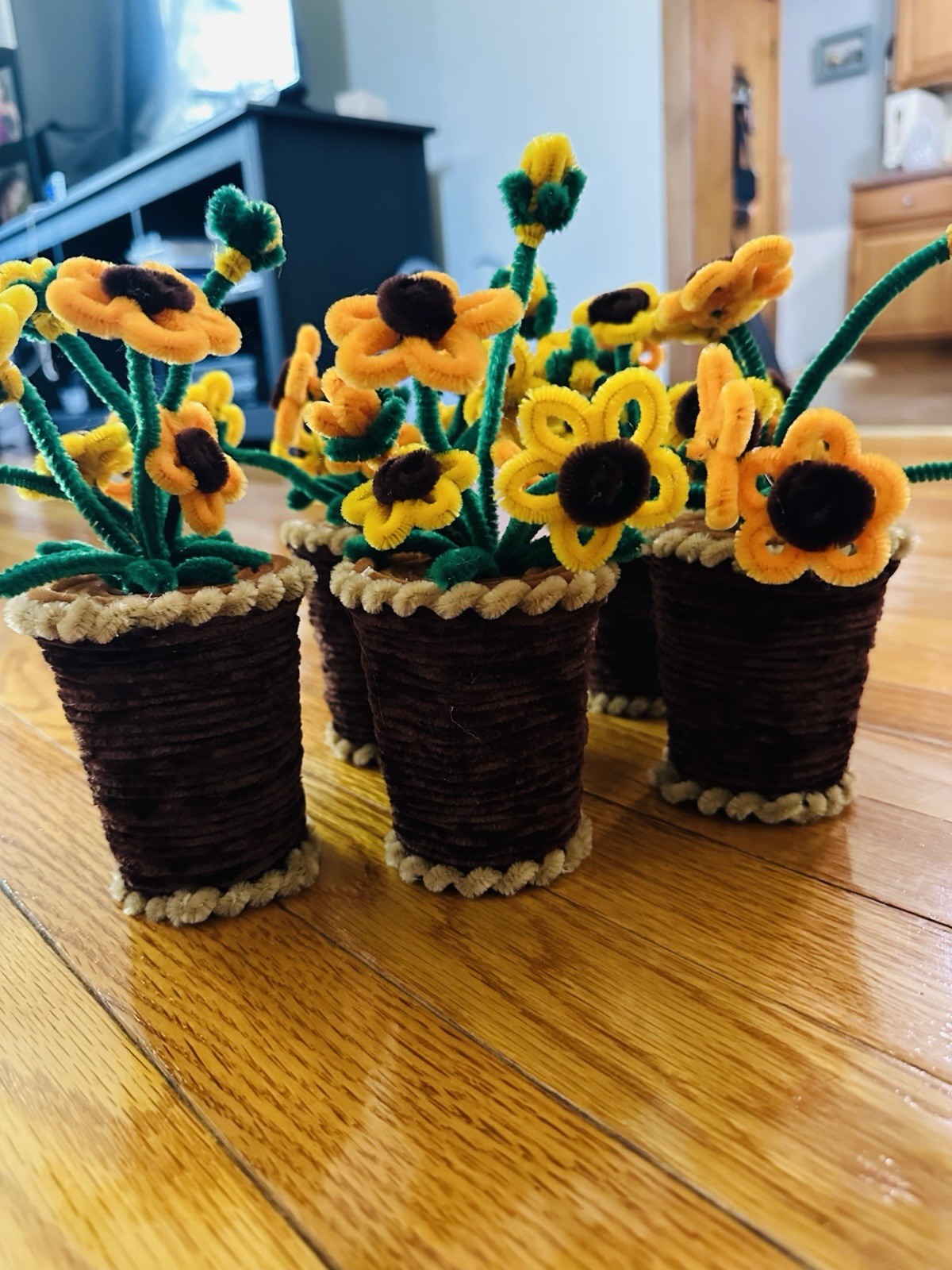 Fuzzy Wire Little Sunflower In A Pot ,