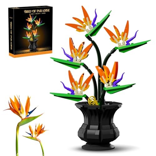 Bird of Paradise Building Set for Adults, Botanicals Flower Bouquet Building