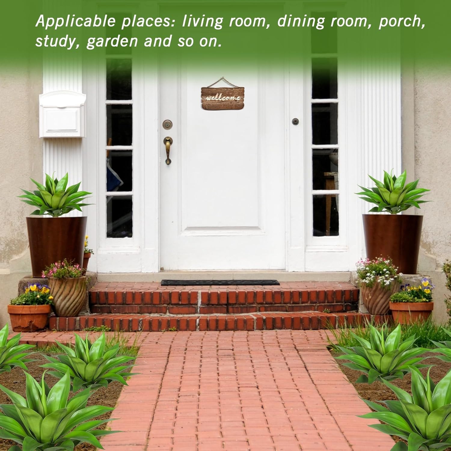 Artificial Agave Plants,Large UV Resistant Fake Agave Planters for Indoor and Ou