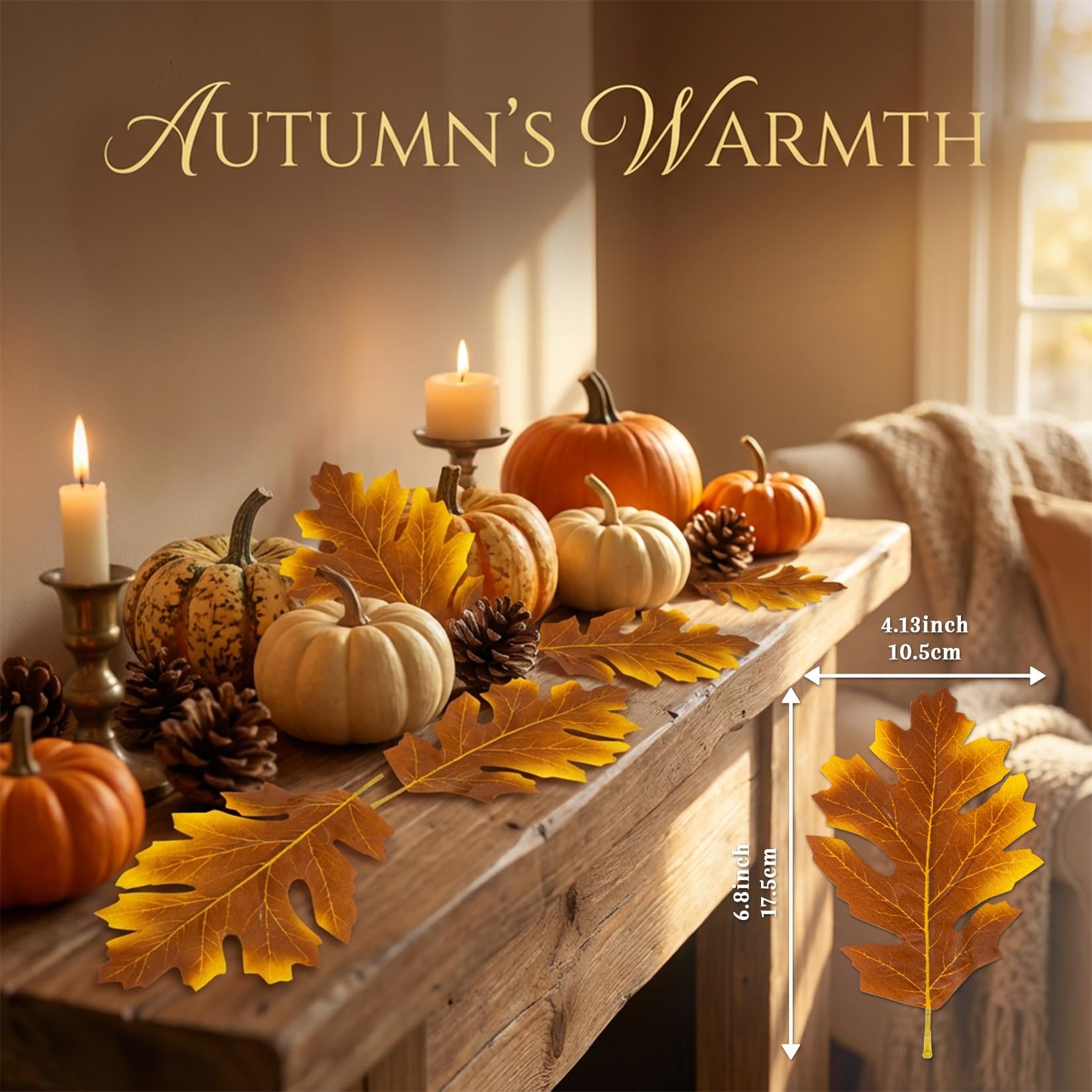 40 PCS Mixed Color Thanksgiving Fall Artificial Maple Leaves Wall Autumn Decor