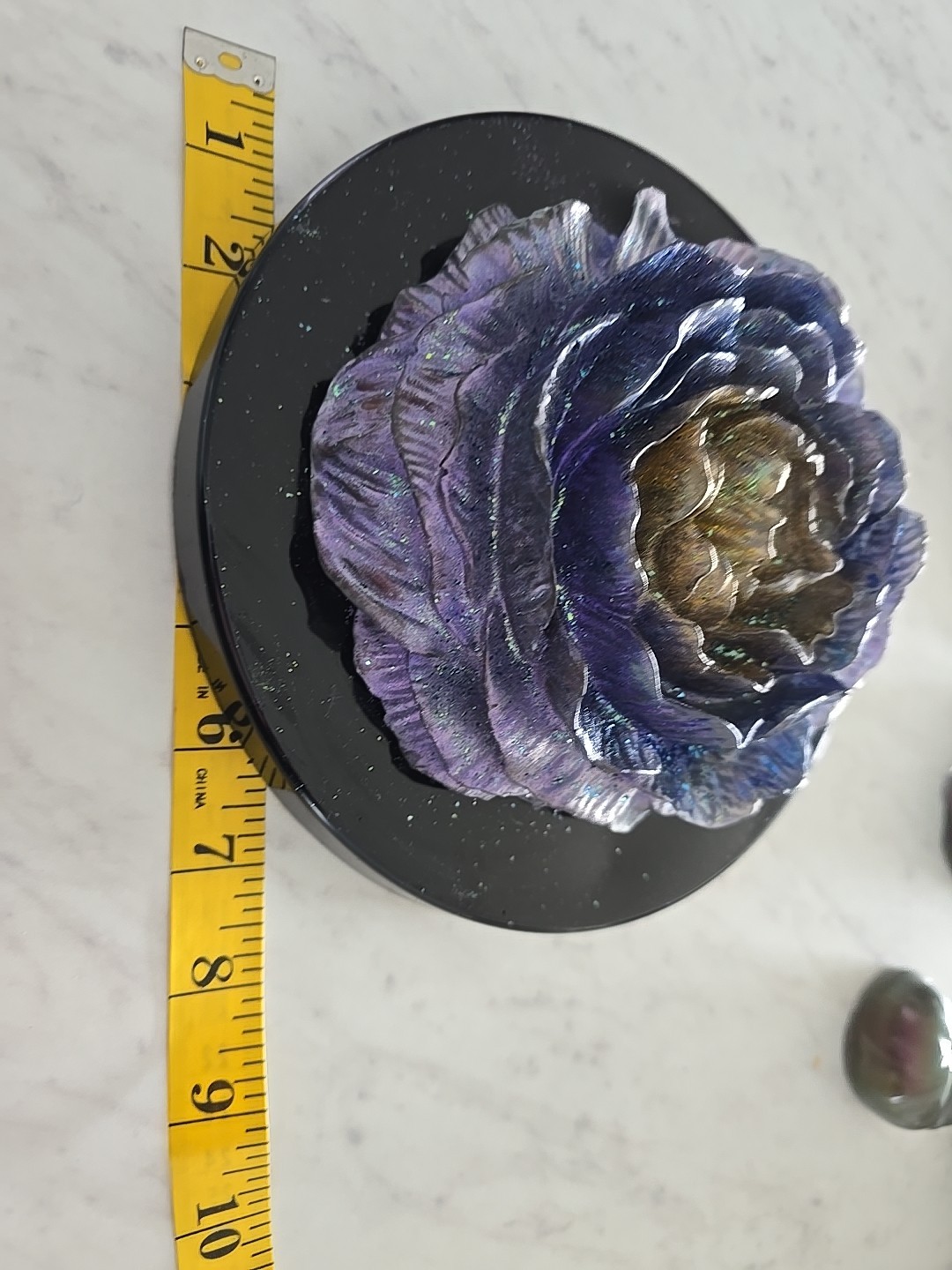 Handmade Resin Flower Purple Gold Blue Decoration Gift. 600