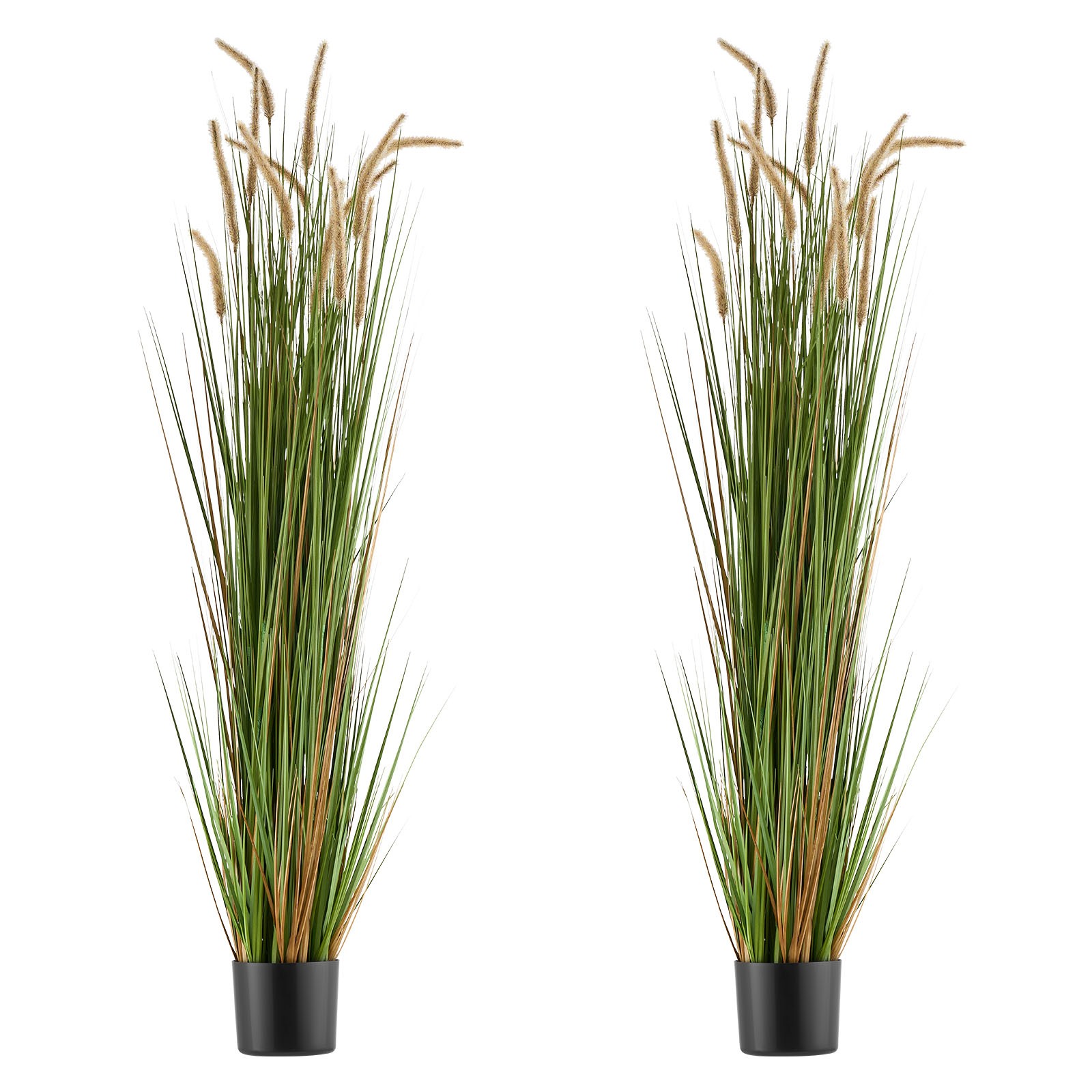 Uimoso Artificial Horsetail Reed Grass in Pot, 59-Inch, 2-Pack, Green