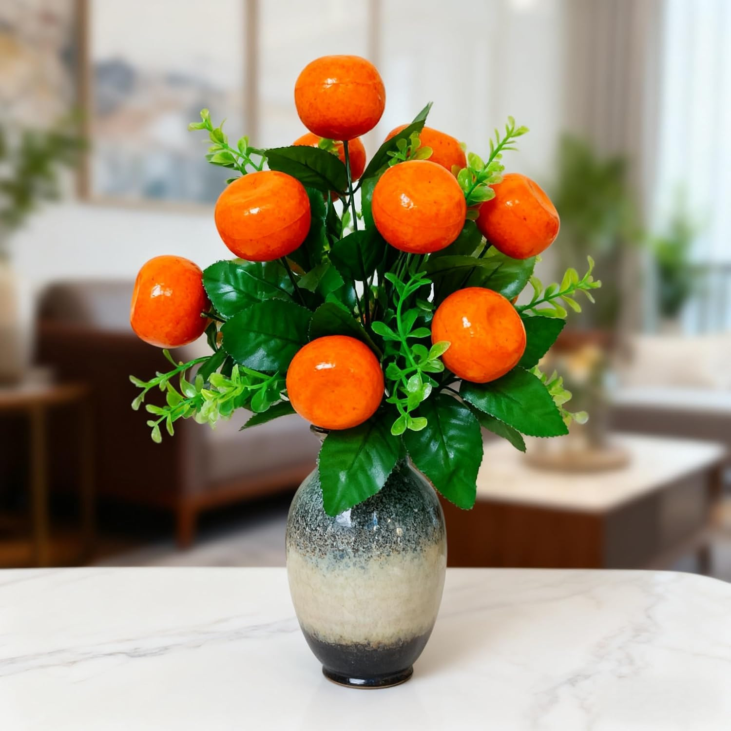 Happy Sukkot Decorations Artificial Orange Tree Plants Fake Simulation Greenery